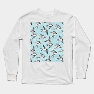 Blue Sky Swallow Flight Long Sleeve T-Shirt